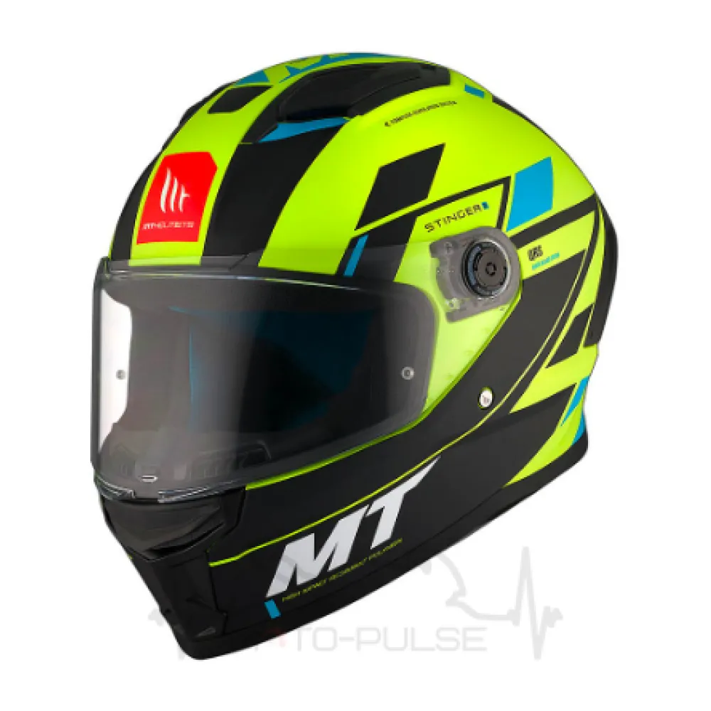 Мотошлем MT Stinger 2 Zivze C2 Black/Fluo Yellow (XL)